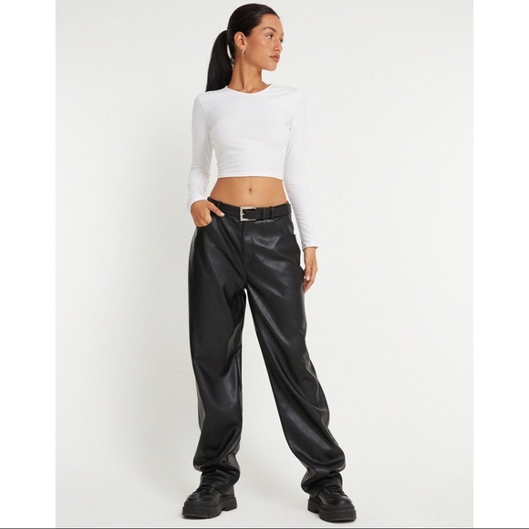 BRAT vibes! Motel x Olivia Neill parallel pu trouser - Picture 1 of 4